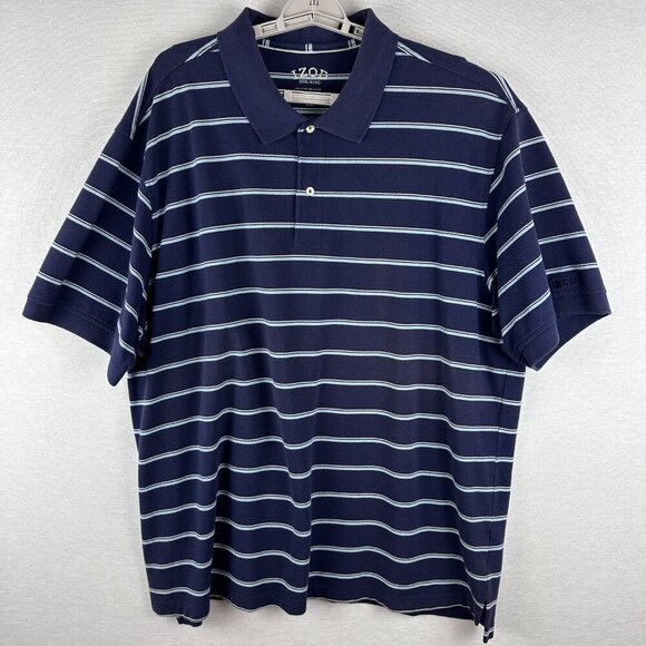 IZOD Other - IZOD MEN'S GOLF POLO SHIRT STRIPED BLUE SHORT SLEEVE, XXXL/XXXG